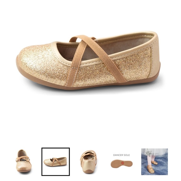 Livie & Luca AURORA Ballet Flat in Gold Sparkle - Picture 3 of 7